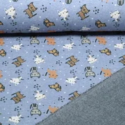 Alpenfleece Katzen Jeansblau
