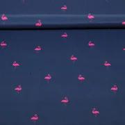 Badeshorts-Stoff Flamingos Blau 