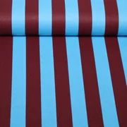 Baumwoll-Canvas Digitaldruck Streifen Türkis Bordeaux