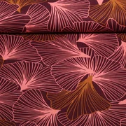 Baumwoll-Canvas Ginkgo Bordeaux