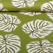 Baumwollcanvas Monstera Blätter Grün