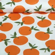 Baumwoll-Canvas Orangen Weiß