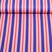 Baumwoll-Canvas Streifen Rosa Blau