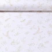 Baumwoll-Canvas Weihnachtszweige Weiß