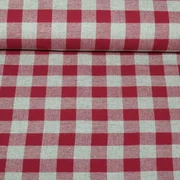 Baumwoll Flanell Großes Karo Grau Rot