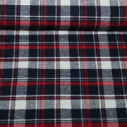 Baumwoll Flanell Holzfällerkaro Navy Rot