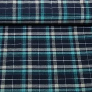 Baumwoll Flanell Holzfällerkaro Navy Türkis