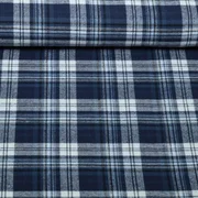 Baumwoll Flanell Holzfällerkaro Navy Weiß