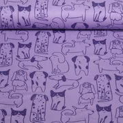 Baumwoll Flanell Hunde Lila