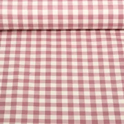 Baumwoll Flanell Kariert Ecru Mauve