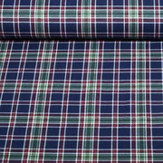 Baumwoll Flanell Karo Navy Weiß