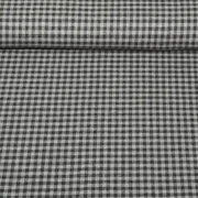 Baumwoll Flanell Kleines Karo Grau Anthrazit