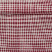 Baumwoll Flanell Kleines Karo Grau Rot