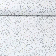 Baumwoll Musselin Botanik Ecru Orange