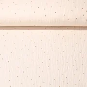 Baumwoll Musselin Goldene Striche Creme