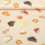 Baumwoll Webware Kuchen Beige