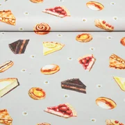 Baumwoll Webware Kuchen Grau