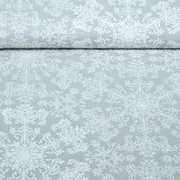 Baumwoll-Webware Eiskristalle Grau