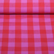 Baumwoll-Webware Karos Rot Fuchsia 
