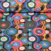 Baumwoll Webware Mandalas Schwarz Blau