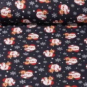 Baumwoll-Webware Weihnachtsmänner Navy