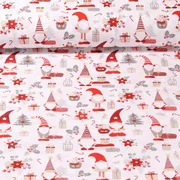Baumwoll-Webware Wichtelweihnacht Weiß