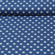 Baumwolle Cretonne Wash Out Große Punkte Blau Beige
