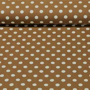 Baumwolle Cretonne Wash Out Große Punkte Braun Beige