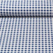 Baumwolle Cretonne Wash Out Karo Beige Blau