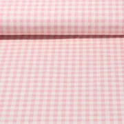 Baumwolle Cretonne Wash Out Karo Beige Rosa