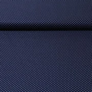 Baumwolle Popeline Minipunkte Navy Weiß