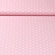 Baumwolle Popeline Sterne Rosa Weiß