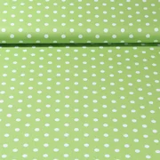 Baumwolle Popeline große Punkte Lime Weiß