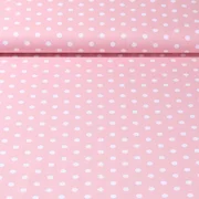 Baumwolle Popeline große Punkte Rosa Weiß