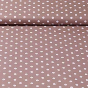 Baumwolle Popeline große Punkte Taupe Weiß