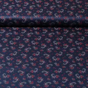 Baumwolle Trachtenstoff Blütenpaisley Marine