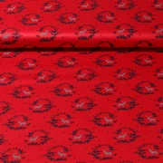 Baumwolle Trachtenstoff Blumenhirsche Rot