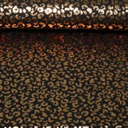Baumwolljersey Glitzer Leo Schwarz Bronze 