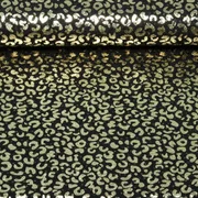 Baumwolljersey Glitzer Leo Schwarz Gold 