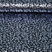 Baumwolljersey Glitzer Leo Schwarz Silber 