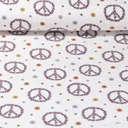 Baumwolljersey Peace Ecru