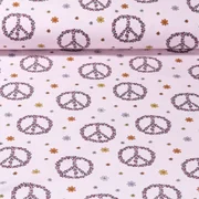 Baumwolljersey Peace Rosa