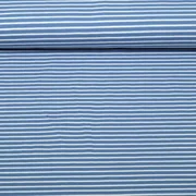 Baumwolljersey Streifen Blau Weiß