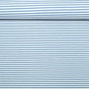 Baumwolljersey Streifen Weiß Blau