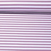 Baumwolljersey Streifen Weiß Mauve