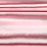 Baumwolljersey Streifen Weiß Rot