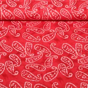 Baumwollvoile Batik Abstrakt Rot