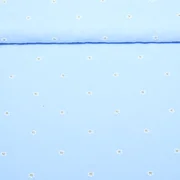 Baumwollvoile Blumen Gestickt Hellblau