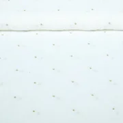 Baumwollvoile Blumen Gestickt Weiß