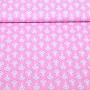 Baumwollvoile "Enjoy" Abstrakt Rosa